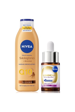 Tr Luminous630 Skin Glow Anında Aydınlatıcı Serum 15ml Ve Q10 Sıkılaştırıcı Brozluk Vücut Losyonu 250ml