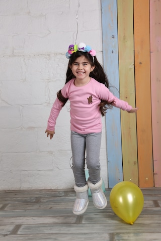 Teenyweenykids Ayıcık Baskı Pijama Takımı Açık Pembe AÇIK PEMBE