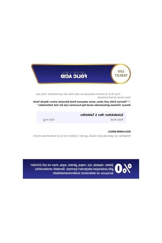Folik Asit Takviyesi - 400 Mcg - 100 Tablet
