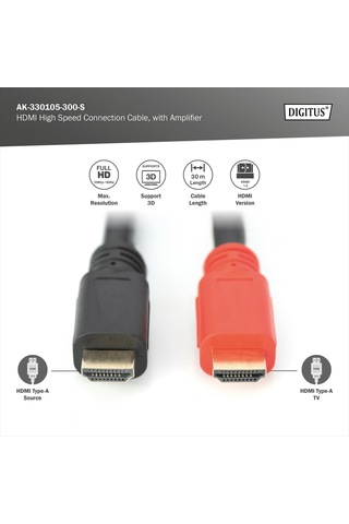 Digitus Hdmi High Speed Bağlantı Kablosu, Tip A St/st - Sinyal Gü