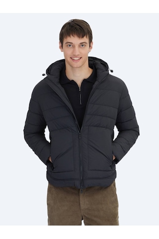 Kip Siyah Regular Fit Gömlek Yaka Casual Dokuma Mont Siyah