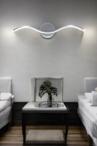 Wave Modern Tasarım Gri Renk Gün Işığı Ledli Banyo - Mutfak - Sal Gri