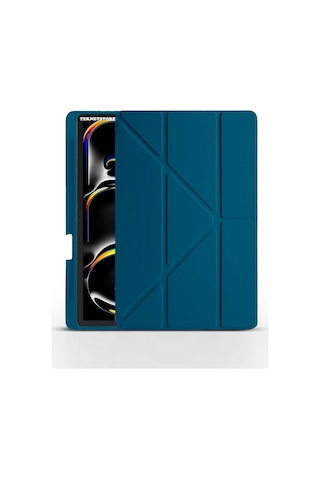 Apple Uyumlu iPad Pro 11 Inç 2024 M4 Kılıf Kalem Şarj Bölmeli Stadlı Uyku Modlu Arkası Silikon Akıllı Case
