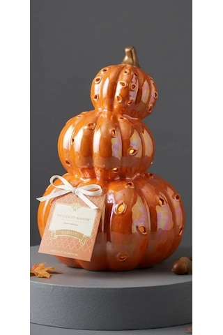 Wellesley Manor Harvest Pumpkin Kokulu Dekoratif El Boyama Seramik Balkabağı .