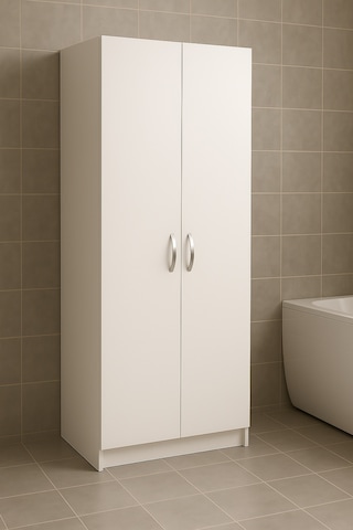 Belinay Paspas,süpürge-temizlik Malzeme Dolabı- Çok Amaçlı Dolap Paspas-vileda Banyo Dolabı Beyaz Beyaz