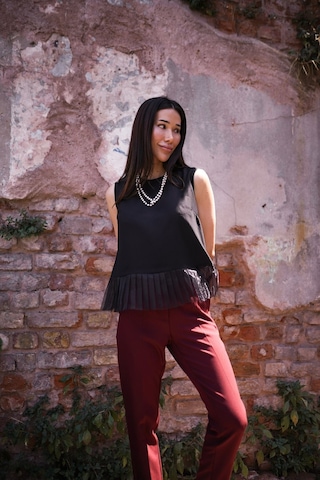 Kadın Inci Düğme Detaylı Peplum Bluz Frn1102 Siyah