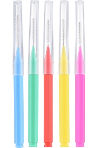 Skycity 100 Adet Renkli Diş Arası Fırça Seti - Yumuşak Tüylerle Gigi Aralarını Temizler, Diş Sağlığını Korur, Taşınabilir Mavi, Kırmızı, Yeşil, Sarı, Pembe Her 20 Adet