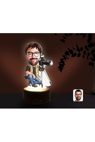 Kişiye Özel Erkek Profesyonel Fotoğrafçı Karikatürlü Dekoratif 3D