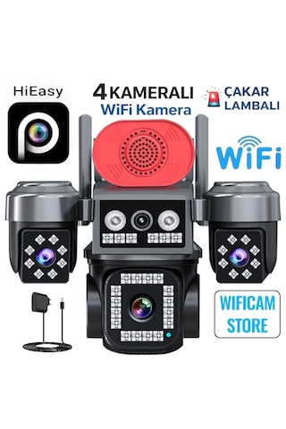 4 Kameralı Wi-fi Güvenlik Kamerası Elektrikli