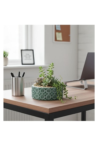 Dekoratif beton saksı sukulent arajman çiçek saksısı Çap:18cm(Bitkiler Hariç)