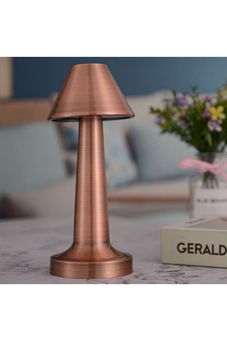 Buffer Çatı Model Bronz Renk Şarjlı Dokunmatik 3 Renkli Led Masa Lambası -m11 Bronz