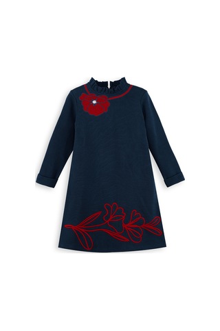 Denokids Gelincik Kız Çocuk Lacivert Elbise Renkli