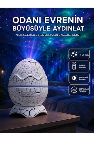 Gece Lambası Yumurta Işık Speaker Yeni Nesil Dinozor Yumurtası Görünümlü Çok Renkli