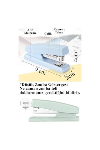 Lila Zımba Makinesi No:10 1 Adet Fixpoint P-4499 Pastel Renkler Küçük Zımba Makinası Ve Teli 15 20 Sayfa Ofis Büro