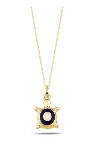 Debora Jewelry 14 Ayar Altın Nazar Boncuklu Minimal Kaplumbağa Kolye