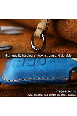 Tongxida Honda Üç Anahtar Sığır Derisi Anahtarlık Kırmızı