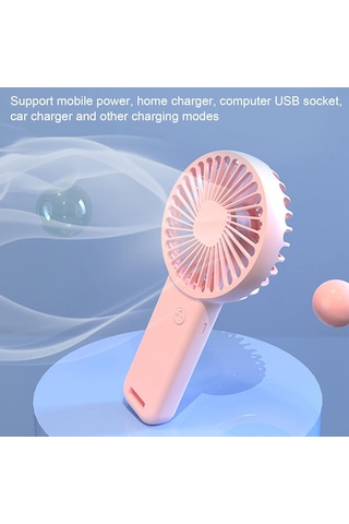 Mini Fan,telefon Tutucu,portatif El Vantilatörü Pembe 9,3x19cm