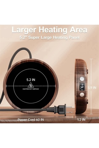 Ulzyvf Siyah Sıcaklık Kahve Isıtıcıları Fişi Fincanı Ekranlı Ayarı Abd 3 Bl Siyah