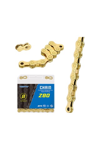 Folinda Toopre 6-7-8 Vites Bisiklet Zinciri, Tam Elektroplated Pas Koruma, Dağ Yolu Bisikleti İçin Altın Rengi Çok Renkli