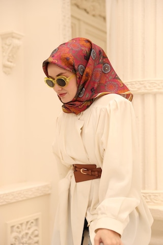 Silk Home Twill İpek Eşarp 11463-42 Fuşya, Asit, Lacivert, Turuncu