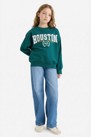 Defacto Kız Çocuk Relax Fit Bisiklet Yaka Baskılı Sweatshirt E8894a825augn1116 Yeşil