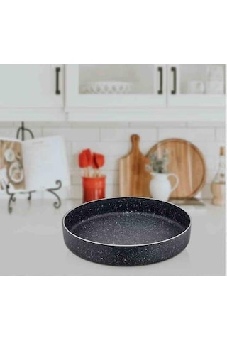Eda Granit Fırıın Tepsisi - 28 Cm Granit Tepsi Gri