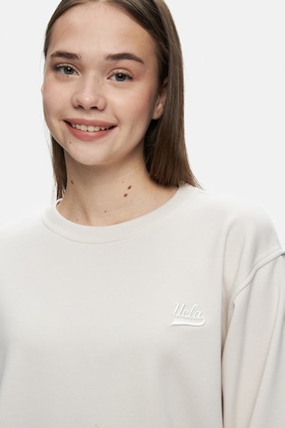 Ucla Sunnıva Bej Bisiklet Yaka Nakışlı Loose Fit Kadın Sweatshirt Bej