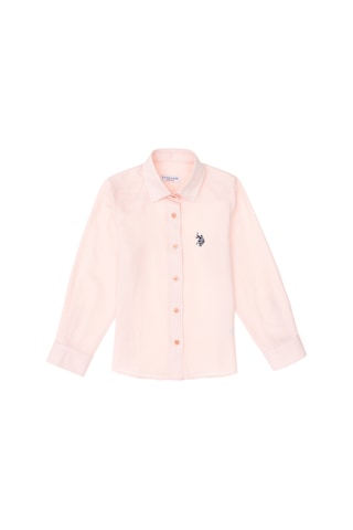 U.s. Polo Assn. Kız Çocuk Somon Gömlek Desenli 50297414-vr047 Somon