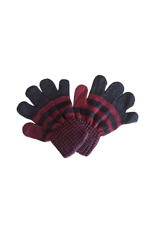 Eleven Markets Çocuk Eldiveni Bordo Siyah Bebe Eldiven 1-4 Yaş Siyah