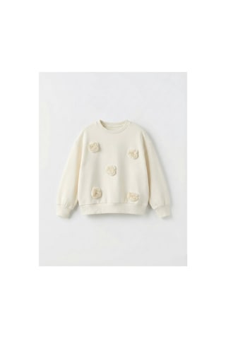 Laciel Prs Laciel Çicek Detaylı Sweatshirt Krem Krem