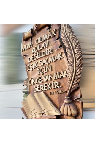 Ahşap Pano Mevlana Özlü Söz