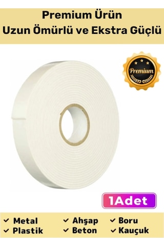 Premium Ürün Kolay Uygulanır Uzun Ömürlü Ekstra Güçlü Yapışkan İz Bırakmaz Çift Taraflı Köpük Bant