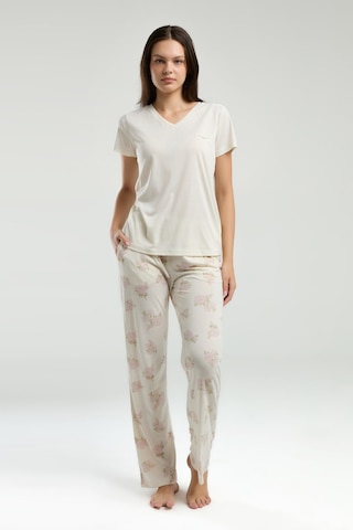 Pierre Cardin Kadın Beyaz Pijama Takımı Pc9006-s-v1 Beyaz