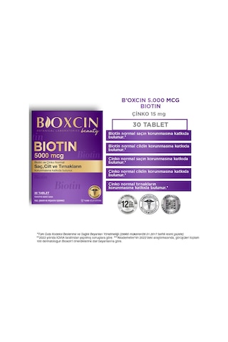 Bioxcin Biotin 5000 Mcg 30 Tablet 2 Adet