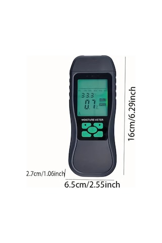 Honeybeeshop Siyah Ahşap Ve Beton İçin Çok Yönlü Nem Ölçer Kolay Okunur Lcd Ekran Dayanıklı Abs Yapı Aaa Piller Dahil Değil