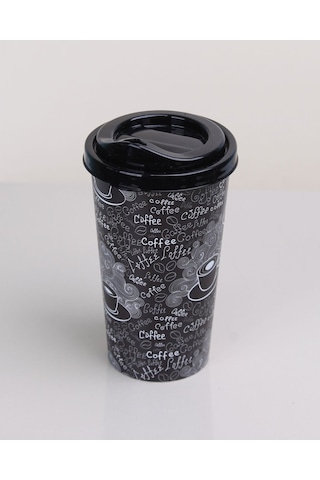 4 Adet Kahve Bardağı - Kapaklı Desenli 400ml Diğer
