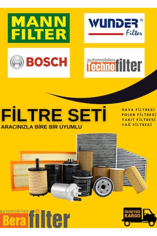 Vw Golf 6 2009-2012 1.6 Tdı Cay Motor Filtre Seti 4'lü
