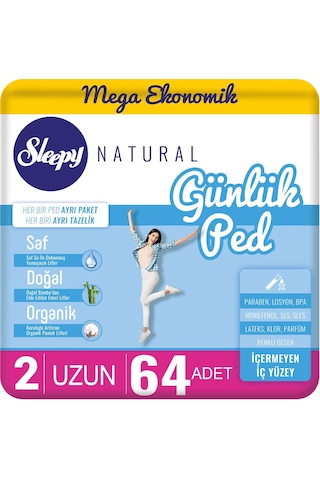 Sleepy Mega Paket Uzun Günlük Ped 64'lü