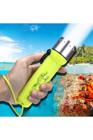 Süper Parlak Led Su Altı Dalış Feneri Taşınabilir, Su Geçirmez Çok Renkli