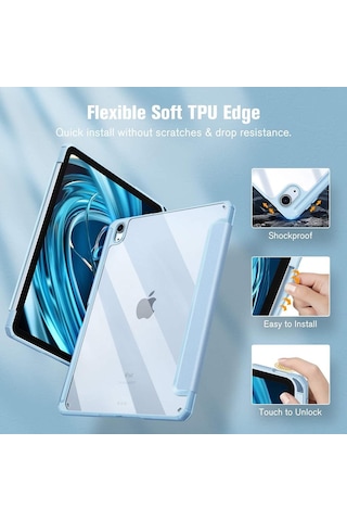Apple Uyumlu iPad, Air 11inç M2 2024 Kılıf Grafiti Şeffaf Kalem Bölmeli A2902 A2903 A2904