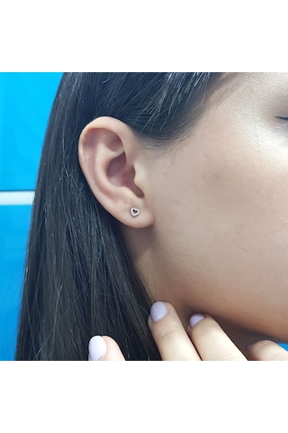 Lova Pırlanta Kalp Küpe - 3040084