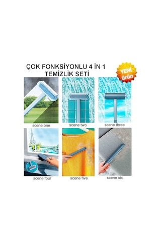 Çift Taraflı Temizleme Fırçası Çok Fonksiyonlu Cam Sileceği