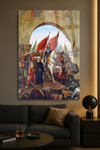 Fatih Sultan Mehmet İstanbul Yatak Cam Tablo Modern Sanat Tablosu Uv Baskılı Canlı Renkler Ofis Ve Çalışma Odası Anlamlı Hediye Seçeneği