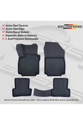 Renault Clio 4 Paspas Araca Özel 2012 2019 BOSSE 3D Havuzlu Oto Paspas