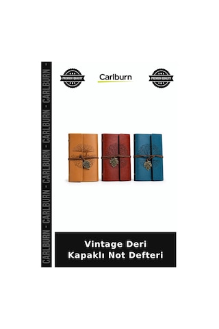 Vintage Deri Kapaklı Not Defteri Masa Üstü Yazı Yazma Okul Gereci