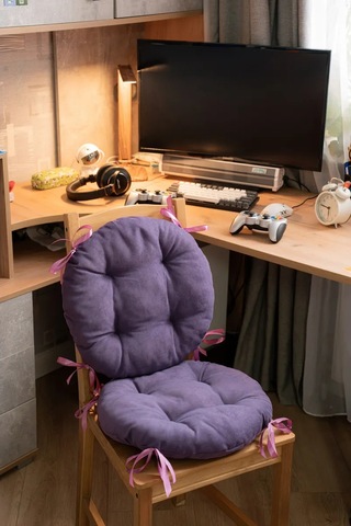 Slavıca Sandalye Yastığı Yuvarlak 40x40 Cm 2'li Set 362561805 Violet