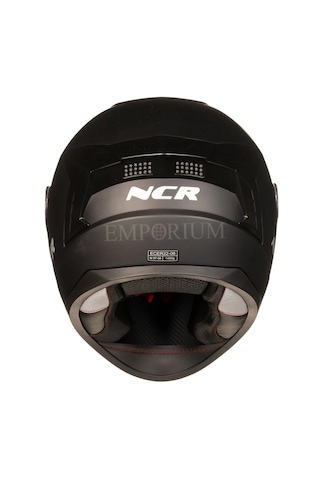 Ncr Rapid Mavi Cam Kapalı Kask Ece Belgeli Mat Siyah