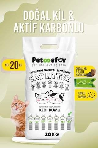 20 Kg Aktif Karbonlu Yeni Nesil Organik Kedi Kumu