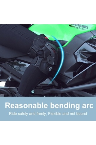 Dancemonkey 2-in-1 Motosiklet-bisiklet Yansıtıcı Şeritli Koruyucu Dişli Dizlik Siyah Siyah