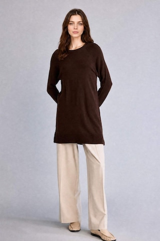 Defacto Regular Fıt Bisiklet Yaka Triko Tunik C4474ax26aubn267 Kahve-bn267